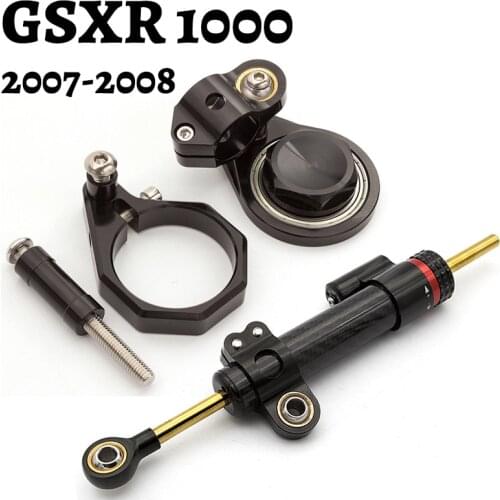 For Suzuki GSXR GSX-R 1000 GSXR10000 2007 2008 K7 K8 CNC Fiber Carbon Steering Damper Stabilizer Bracket Mounting Support Kit