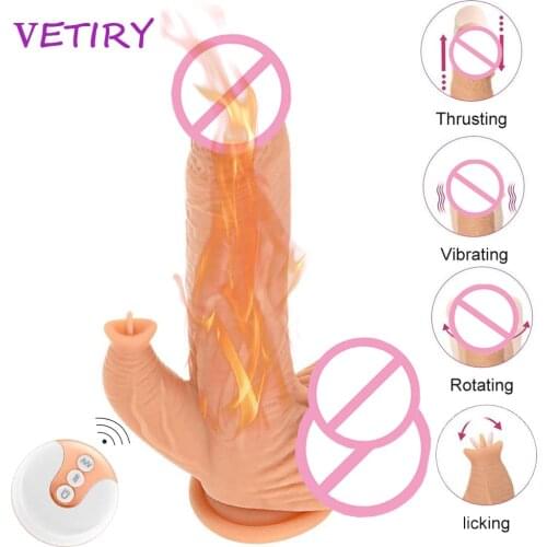 Suction Cup Dildo Soft Silicone Automatic Telescopic Heating Huge penis Realistic Dildos Sex Toys for Woman Big Dildo Vibrator