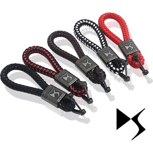 Good quality leather car key ring For DS SPIRIT DS3 DS4 DS4S DS5 DS 5LS DS6 DS7 WILD RUBIS Car keychain