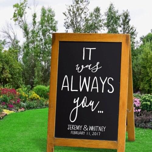 IT way Always You Wall Sticker Vinyl Welcome Sign Wall Decals For Chalkboard Rustic Wedding Anniversary Gift Custom Design C509