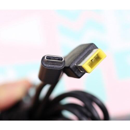 Power Supply Adapter Cable Type-C Male To Square Tip Male Converter Cord For Lenovo Thinkpad Laptop Computer New