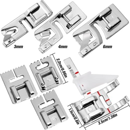 Imzay Domestic Sewing Machine Foot Presser Elastic Cord Band Fabric Stretch Feet Set for Brother Singer Sewing Accessories