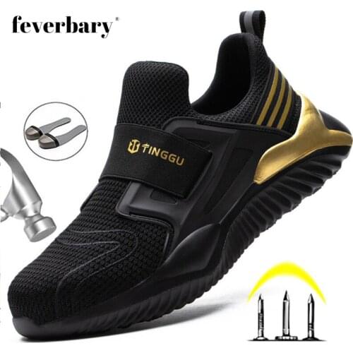 Lightweight Mens Safety Work Boots Steel Toe Trainer Sneakers Women Breathable Sports Boots Fashion