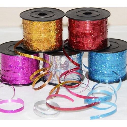 90Meters/roll Balloons Ribbon Laser Ribbon for Party Decor Birthday Gift DIY Packing Wedding Decor Foil Satin Ribbon Accessories