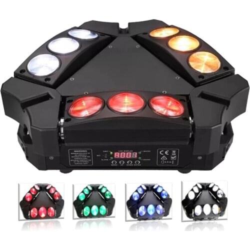 Mini LED Beam projector 9x12W RGBW Spider Moving Head Light DMX Stage Effect Lighting DJ Disco Dance Floor Christmas Party light