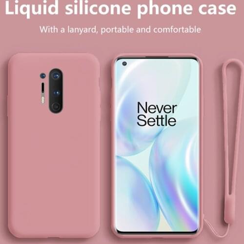 LOVECOM Original Liquid Silicone Phone Case For One Plus 8T Case For One Plus Nord 8 Pro 6T 7T Pro With Lanyard Soft Cover Case