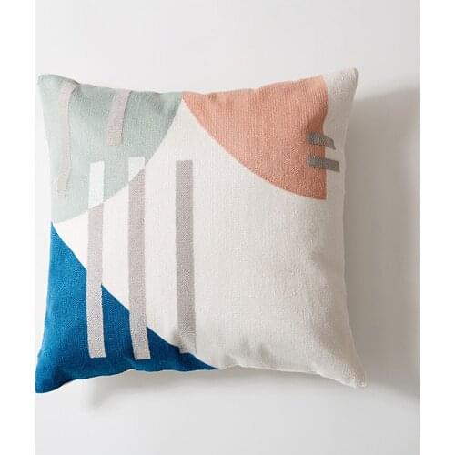 Nordic Simplicity Full Cotton Embroidery Cushion Cover Pillow Cover Abstraction Pillow Case Home Decorative Sofa Throw Pillows
