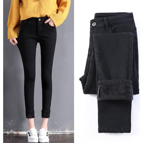New Soft High Waist WomenS Trousers Denim Loose Streetwear Winter Girls Jeans Woman Pants Femme Pantalon Mujer Thick Velvet