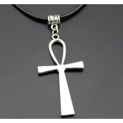 Wholesale 12pcs Men Womens Alloy Ankh Pendant Necklace Amulet Gift MN388