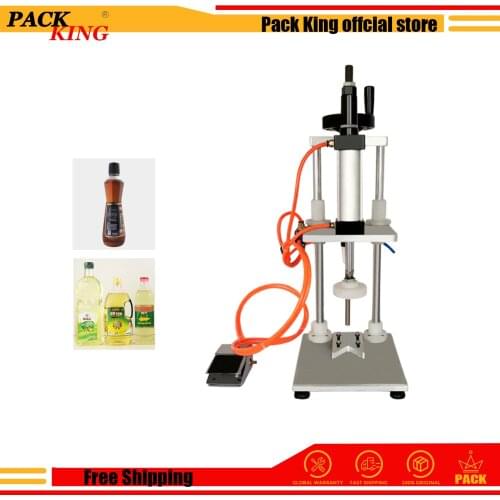 Pneumatic Oil Bottle Pressing Cap Capping Machine Lid Caps Press Locking Device Not Screw Pressure Lock Cover Caps Free Shipping