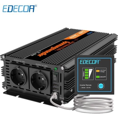 EDECOA 2500W 5000W Off Grid 12V 24V To 220v 230v 2500 Watt Rv Camping Pure Sine Wave Caravan Car Power Inverter