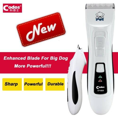Professional Codos CP9200 Pet Dog Hair Trimmer Electric Dog Grooming Haircut Shaver Machine Silver Rechargeable Big Dog Clipper