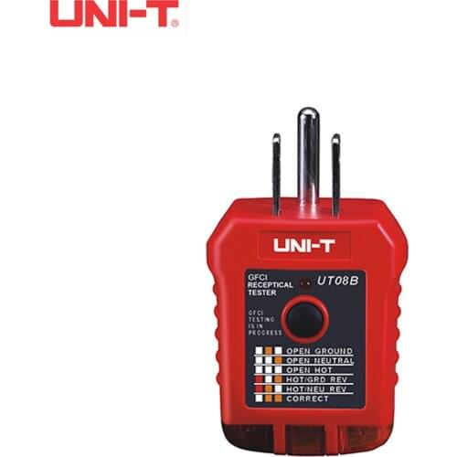 UNI-T UT08B Socket Tester Detector US Plug Grounding Neutral Fire Plug Polarity Phase Check Wiring Detection RCD Leakage Test