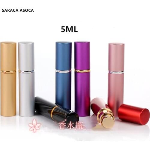 Wholesale And Retail 5ml Mini Metal Shell Glass Tank Empty Spary Perfume Bottles Refillable Atomizer 20PCS/LOT