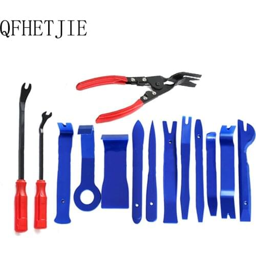 QFHETJIE Car Audio Disassembly Tool Inner Door Buckle Rocker Screwdriver Turn Light Clip Audio Cd Removal 14-piece Set