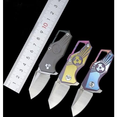 S35vn powder steel titanium alloy handle tactical folding knife survival knife portable key ring self-defense fruit knife EDC