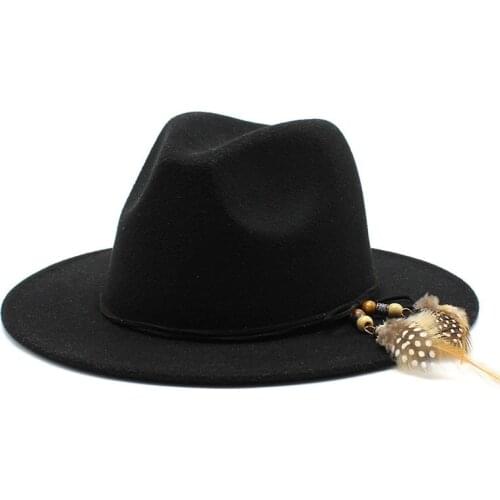 Fedora hat with chain 2021 explosion Panama British style metal belt retro hat men and women jazz hat felt hat