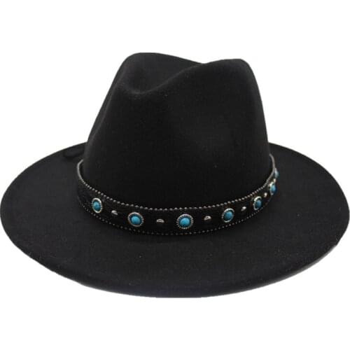 Seioum Unisex Women Men Wool Fedora Hat For Winter Autumn Floppy Chapeu Feminino Cloche Wide Brim Jazz Sombrero Cap Size 56-58CM