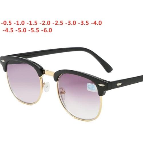 -0.5 -1.0 -1.5 -2.0 -2.5 -3.0 -3.5 -6.0 Men and Women Myopia Sunglasses Eye Gray Gradient Glasses Men Glasses Frame Anti-UV400