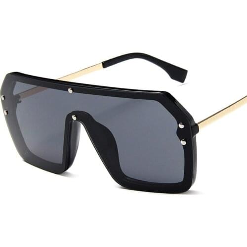 Women Sunglasses UV400 Fashion Square Trendy Shades Big Frame Luxury Oversize Mirrored Gradient Men Sun glasses Oculos De Sol