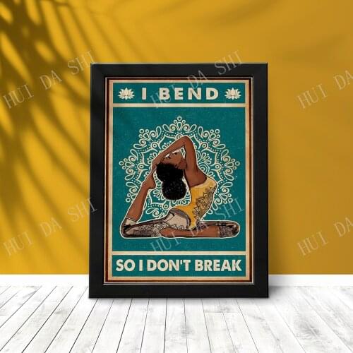 I Bend So I Don't Break Poster, Yoga Wall Art, Yoga Gift, Yoga Wall Decor, Yoga Poster, Yoga Print, Black Wall Art
