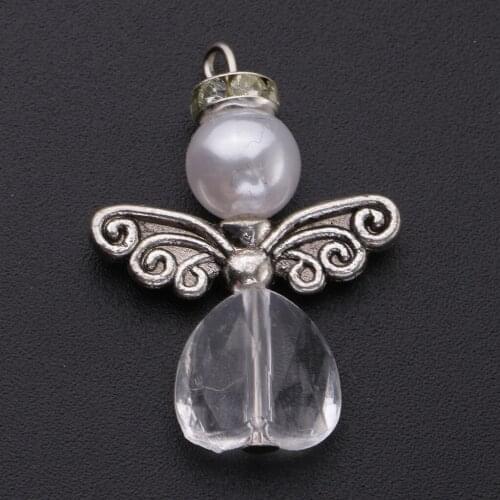 Pearl Pendants Charms Handmade Angel Charms Jewelry DIY 5pcs