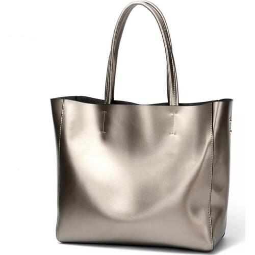 Fashion Designer Handbags Women High Quality Cowhide Leather Luxury Large Shoulder Bags With Liner Bags Solid Shopping Hand Bag