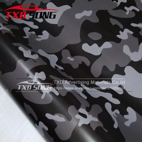 10/20/30/40/50/60X152CM/LOT Good Black white Grey Camo Vinyl sticker Car Styling Camouflage Vinyl Wrap Camo Vinyl Car Wrap