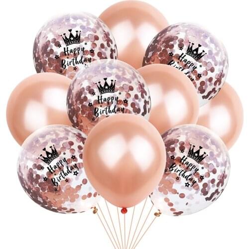 10pcs Rose Gold Confetti Latex Balloons Happy 30th Birthday Ballons 16 18 21 30 40 50 60 Years Birthday Party Decorations Adults
