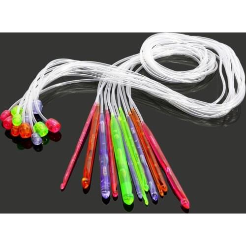 12 Size 3.5mm-12mm 47"" Flexible Plastic Afghan Tunisian Crochet Hooks Weave Needles Knitting Needles Carpet Crafts Sewing Tools