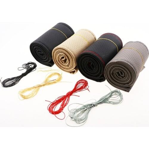 2017 skidproof breathable artificial leather DIY 38cm car steering wheel cover for Citroen C-Quatre C-Triom phe Picasso C1 C2