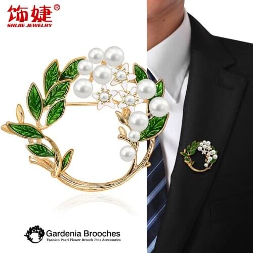 2021 oriental charm new style Brooch fashion sweet lovely creative simple hollow out pearl Gardenia pin badge G13