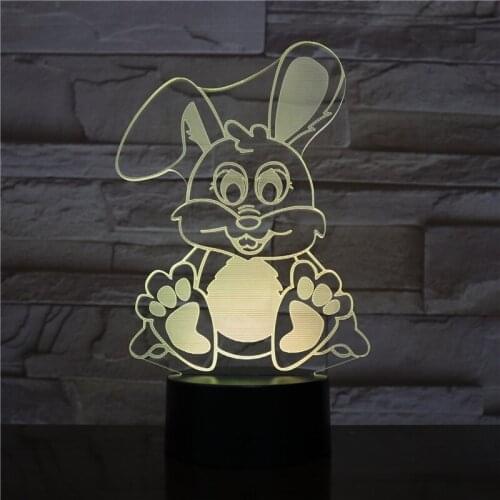 Pig Rabbit Owl Horse Panda 3D Lamp Neon Led Night Light USB 7 Color Change Table Lamp Children Baby Kids Gift Bedroom decoration