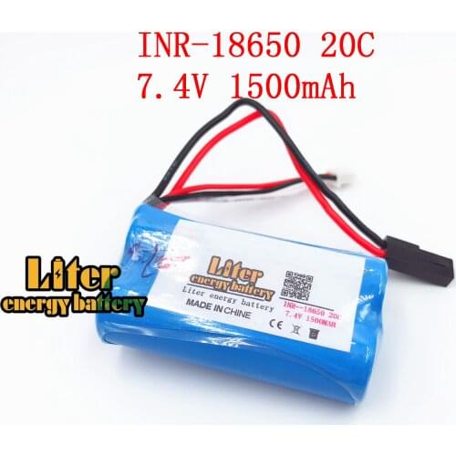 7.4V 1500mah 20C 18650 power lithium battery 1500Mah battery pack for remote control helicopter