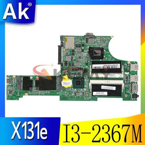 Akemy Laptop Motherboard for Lenovo ThinkPad X131e FRU 04W3645 DA0LI2MB8F0 REV F I3-2367M HM77 GMA cpu Onboard HD4000 DDR3