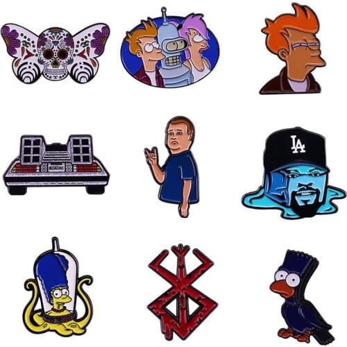 The Simpsons Disney High Quality Brooch Anime Metal Cute Trend Fashion hot style Badge Pin Clothes Lapel