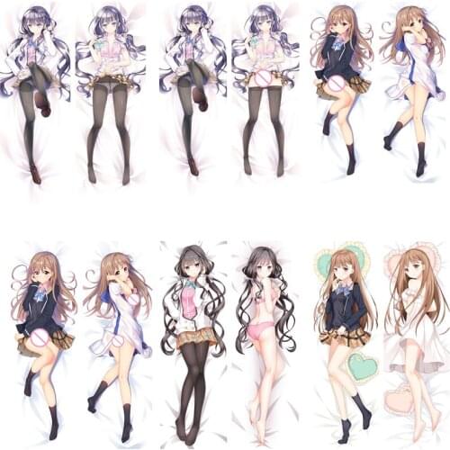 Japanese Anime Masamune kun no Ribenji Revenge Hugging Body Pillowcase Adagaki Aki Fujinomiya Neko Dakimakura Pillow Cover Case