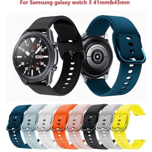 For Samsung galaxy watch 3 41mm 42mm Smart Watch 20mm watch strap Silicone Watchbands for Galaxy active 2 watch band bracelet