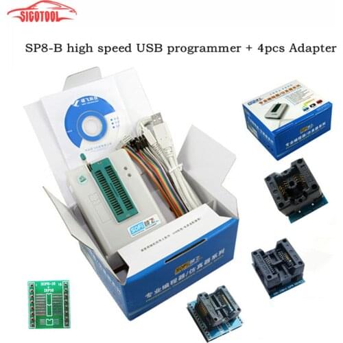 Hot!!SOFI SP8-B high speed usb programmer+4cs adapter (93/24/25/BR90/ flash eeprom),over 5000 chips have also SP8-A SP8-F SP16-B