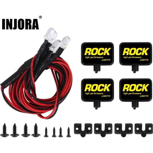 INJORA Rock Design Square Lights 2/4LED Spotlight For 1/10 RC Crawler Axial SCX10 90046 AXI03007 Traxxas TRX4 TRX6 RC Car Parts