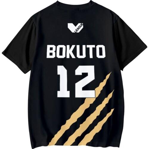 Haikyuu Black Wlof 3D Summer T-shirt Cartoon Anime Tees Casual Short Sleeve Tops O-neck T Shirt Regular Broadcloth Streetwear