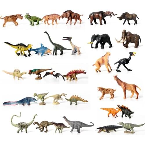 MINI Prehistoric Dinosaur Mosasaur T-Rex Daeodon Moropus Mammoth Sabretooth Animals Figures Model Collection Educational Toys