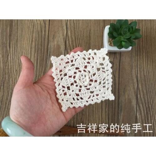 Fashion cotton crochet lace felt as home decor householde item 3D flower coaster placemat for wedding napkin potholder mats