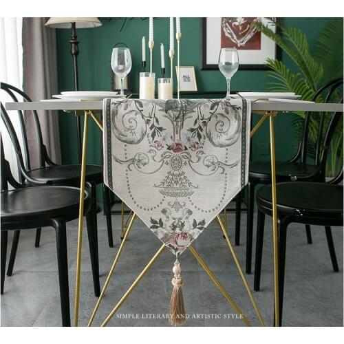European Style Table Runner Cushion Embroider Tablerunner for Wedding Hotel Dinner Party