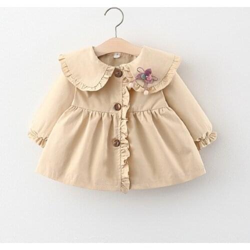 Autumn Baby Girls Coats Windbreaker Casual Toddler Girl Jackets for Infant Trench Outerwear Long Sleeve Baby Clothes