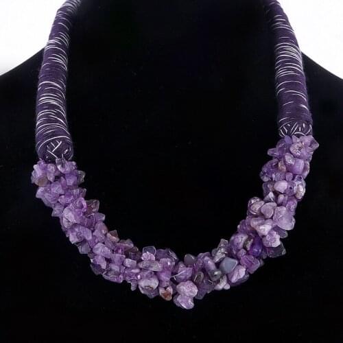 ZOSHI Natural Gravel Stone Necklace for Women Fashion Coral Stone Chokers Statement Necklace Collars Party Jewelry