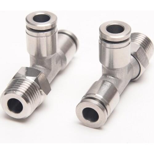 304 stainless steel PD pneumatic quick connector PT1/8 1/4 3/8 1/2 BSP hose trachea connector air connector side external thread