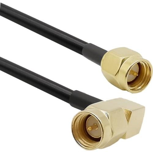 SMA male to SMA male right angle RF cable LMR200 double shiled brooches to brooches connector Antenna Extender Wire Jumper