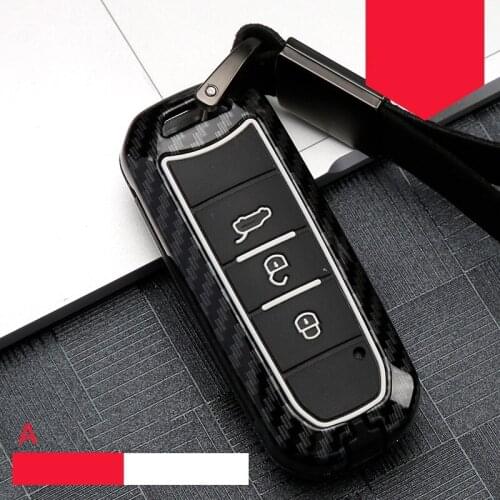 Carbon fiber Silicone Car Key Fob Shell Cover Case For Baojun Car 510 560 360 730 630 610 310 E100 310W 530 RS-5 Auto Accessory