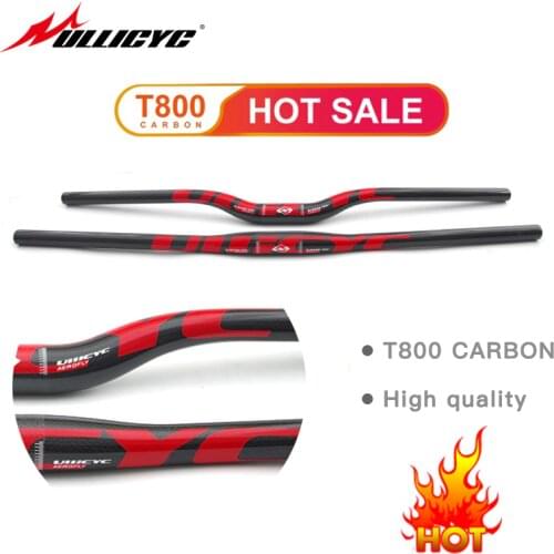 Ullicyc MTB Bicycle Handlebar Red Flat/Rise Carbon Fiber Handlebar Mountain Bike parts 31.8*600/620/640/660/680/700/720/740mm
